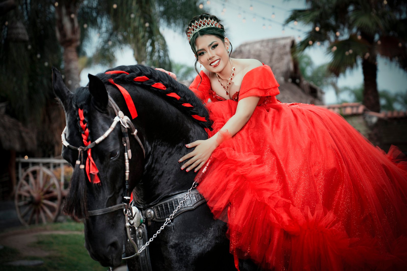 Iluminación natural y encuadre campestre para quinceañera