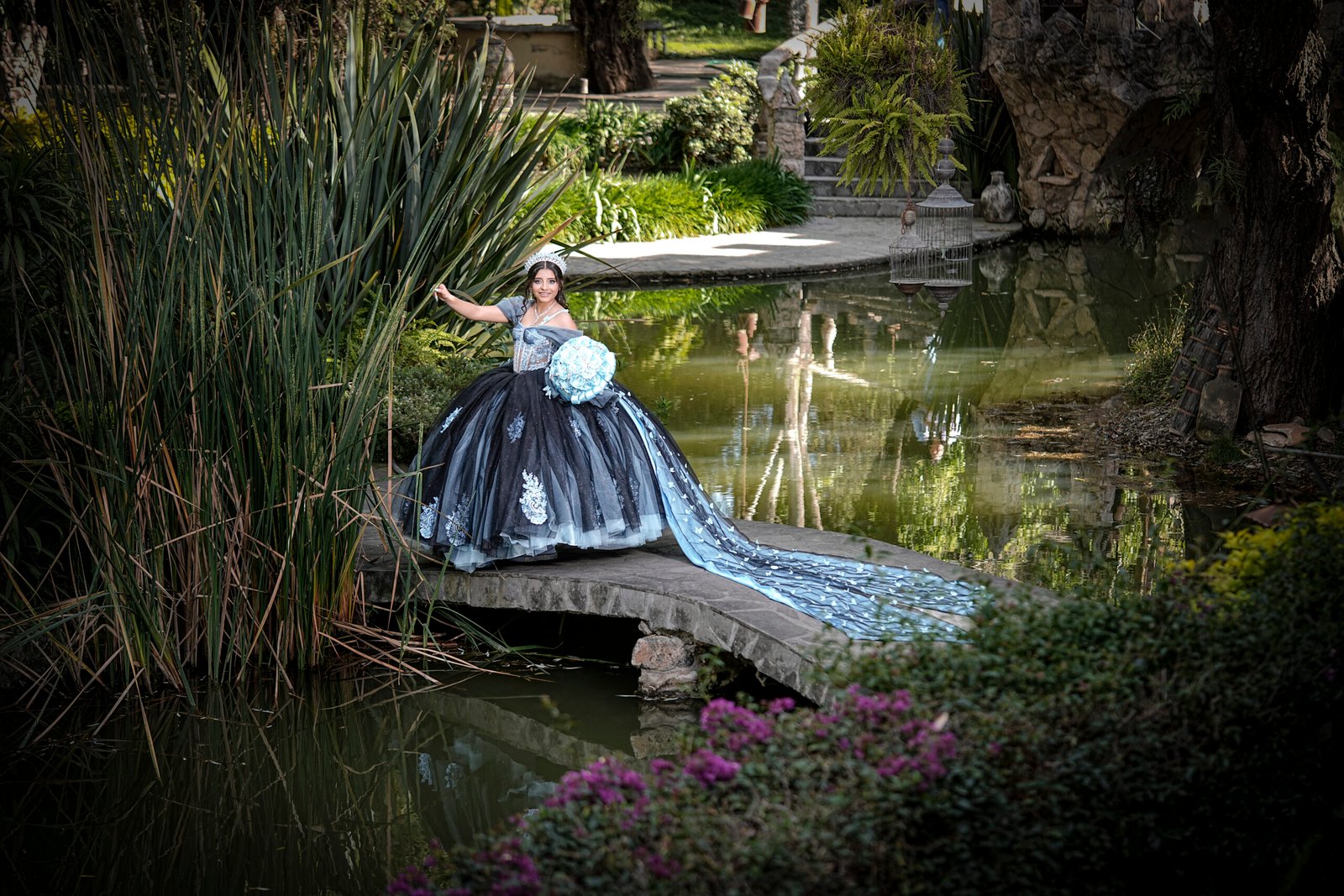 Composición panorámica en castillo para quinceañera